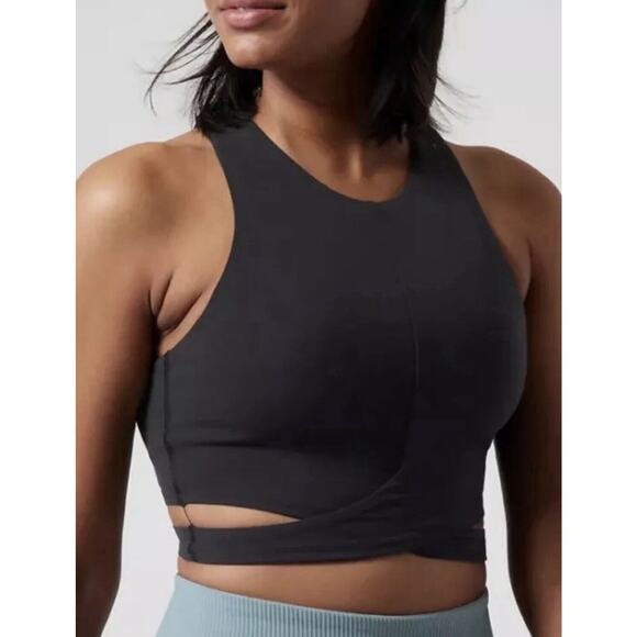 Athleta LOT OF 2 XS‎ Conscious Cut Out Crop Tops NEW WITH TAGS $138 Black White - Picture 2 of 8
